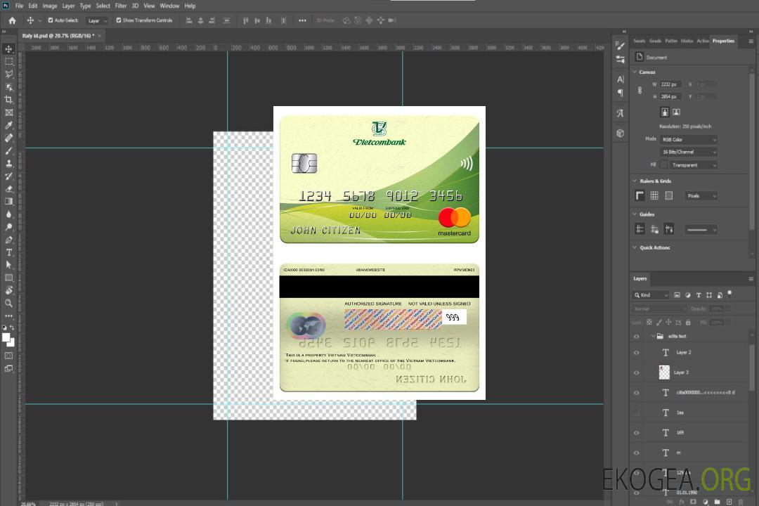 Carte Mastercard Vietnam Vietcombank template